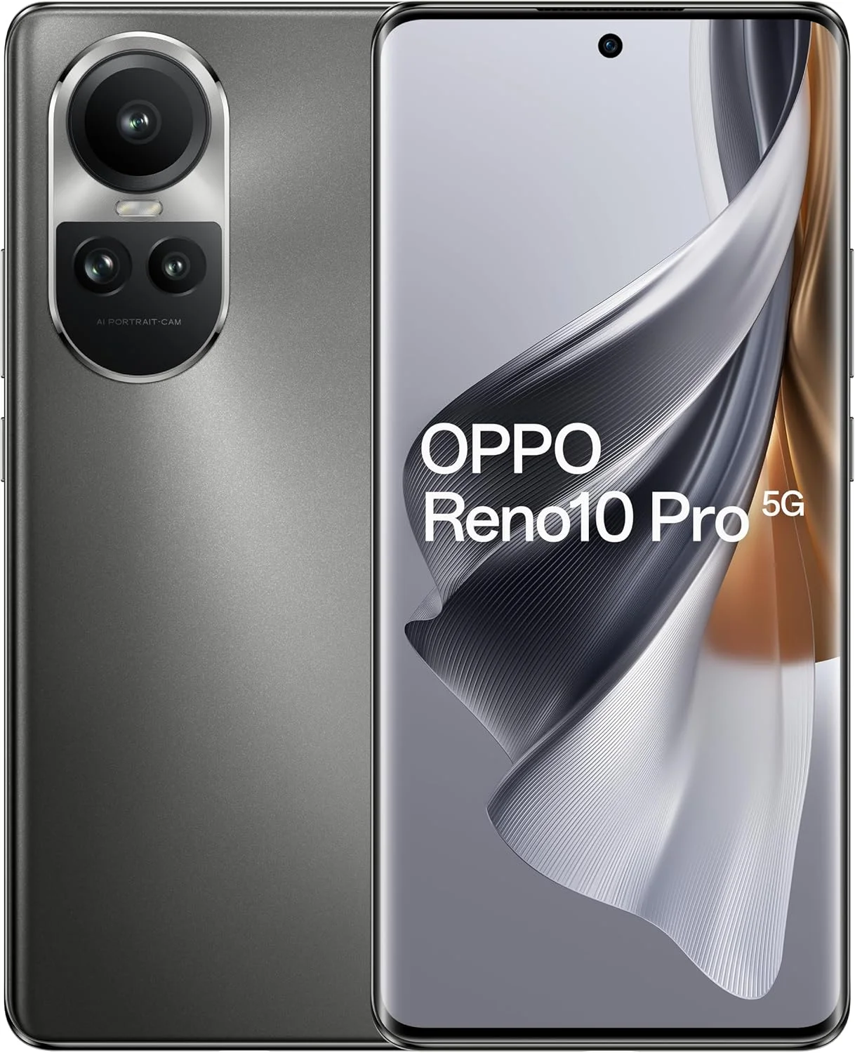 گوشی موبایل اوپو Reno 10 Pro دو سیم کارت 256 گیگابایت حافظه داخلی + 12 گیگابایت رم (فقط GSM | بدون CDMA) نسخه بین المللی - آنلاک شده کارخانه ای 5G (خاکستری نقره ای)