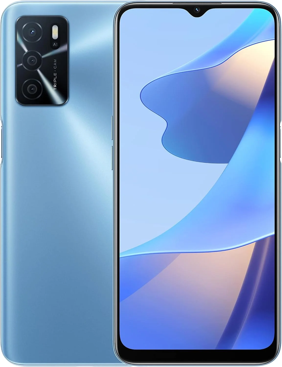 گوشی هوشمند OPPO A16s، باتری بادوام 5000 میلی آمپر ساعتی، رم 4 گیگابایت + رام 64 گیگابایت قابل ارتقا، صفحه نمایش 6.52 اینچی 60 هرتز، دوربین سه گانه هوش مصنوعی 13+2+2 مگاپیکسل، NFC، ColorOS11.1، [نسخه انگلستان]، آبی