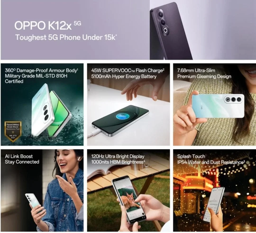 گوشی موبایل اوپو K12x 5G به همراه شارژر 45 واتی SUPERVOOC داخل جعبه (آبی نسیم، 128 گیگابایت) (6 گیگابایت رم) گوشی موبایل اوپو K12x 5G به همراه شارژر 45 واتی SUPERVOOC داخل جعبه (آبی نسیم، 128 گیگابایت) (6 گیگابایت رم)