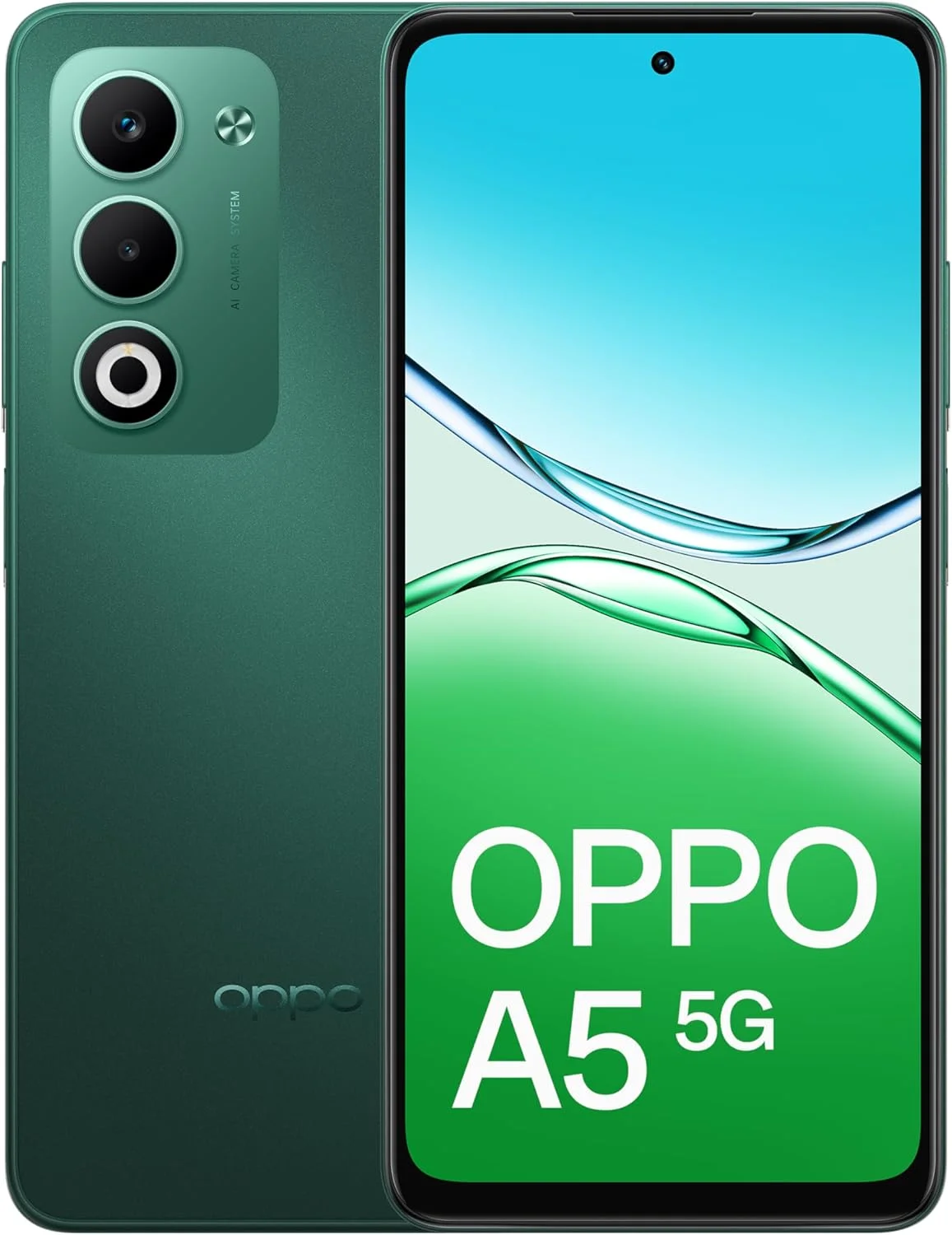 گوشی هوشمند اوپو A5 دو سیم کارت 128 گیگابایت رام + 4 گیگابایت رم (GSM | CDMA) نسخه بین المللی کارخانه آنلاک شده 5G (سبز شفق قطبی)