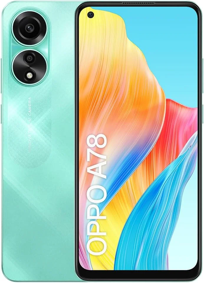 گوشی موبایل اوپو A78 دو سیم کارت 128 گیگابایت رام 8 گیگابایت (فقط GSM | بدون CDMA) نسخه بین المللی آنلاک شده کارخانه ای 4G (سبز آبی)