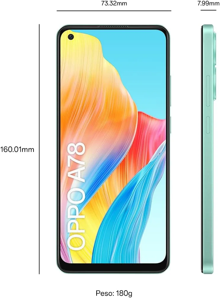 گوشی موبایل اوپو A78 دو سیم کارت 128 گیگابایت رام 8 گیگابایت (فقط GSM | بدون CDMA) نسخه بین المللی آنلاک شده کارخانه ای 4G (سبز آبی) گوشی موبایل اوپو A78 دو سیم کارت 128 گیگابایت رام 8 گیگابایت (فقط GSM | بدون CDMA) نسخه بین المللی آنلاک شده کارخانه ای 4G (سبز آبی)