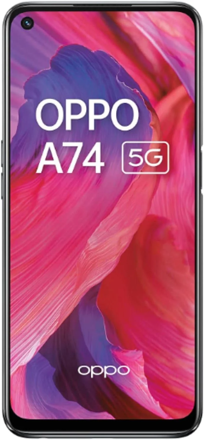گوشی هوشمند اوپو A74 5G - رم 6 گیگابایت و حافظه 128 گیگابایت + قابلیت افزایش حافظه، بدون سیم کارت (صفحه نمایش 6.5 اینچی، باتری 5000 میلی آمپر ساعتی، دوربین چهارگانه 48 مگاپیکسلی، نرخ تازه سازی 90 هرتز) - مشکی روان