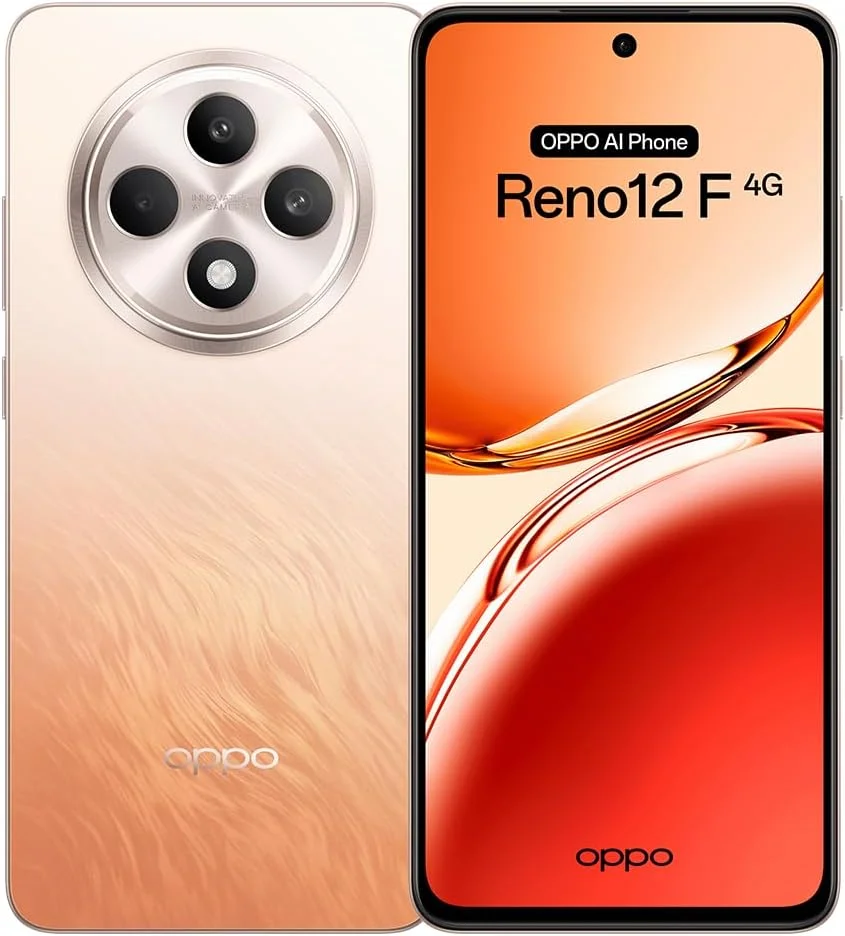 گوشی موبایل اوپو Reno12 F دو سیم کارت 256 گیگابایت حافظه داخلی + 8 گیگابایت رم (فقط GSM | بدون CDMA) نسخه بین المللی، آنلاک شده کارخانه ای 4G/LTE (نارنجی کهربایی)