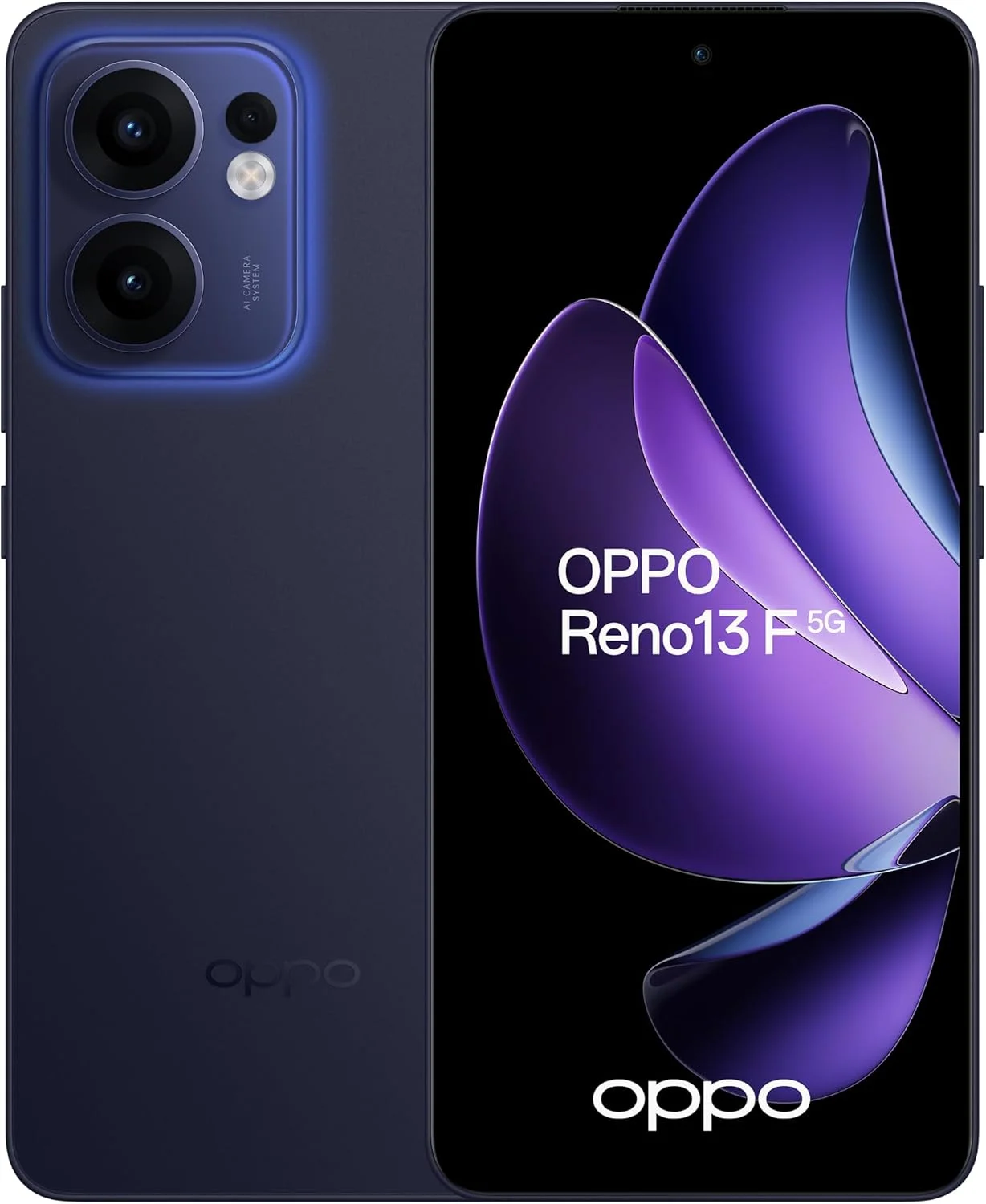گوشی هوشمند اوپو Reno13 F دو سیم کارت با حافظه داخلی 256 گیگابایت و رم 8 گیگابایت (فقط GSM | بدون CDMA) نسخه بین المللی، آنلاک فکتوری 5G - آبی درخشان