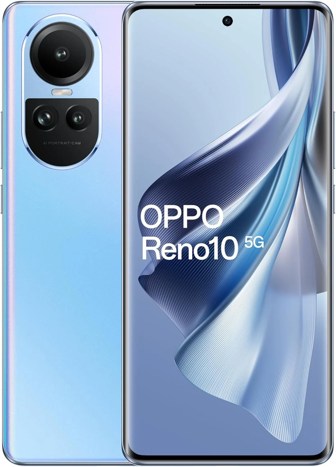 گوشی هوشمند اوپو Reno10 دو سیم کارت 256 گیگابایت حافظه داخلی + 8 گیگابایت رم (فقط GSM | بدون CDMA) نسخه بین المللی - آنلاک فکتوری 5G (آبی یخی)