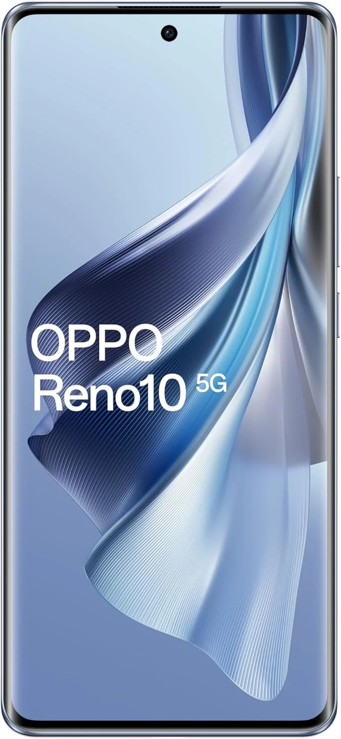 گوشی هوشمند اوپو Reno10 دو سیم کارت 256 گیگابایت حافظه داخلی + 8 گیگابایت رم (فقط GSM | بدون CDMA) نسخه بین المللی - آنلاک فکتوری 5G (آبی یخی)
