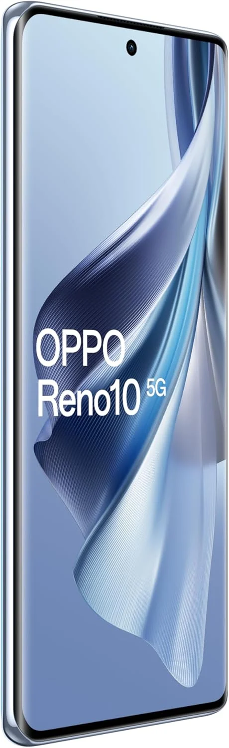 گوشی هوشمند اوپو Reno10 دو سیم کارت 256 گیگابایت حافظه داخلی + 8 گیگابایت رم (فقط GSM | بدون CDMA) نسخه بین المللی - آنلاک فکتوری 5G (آبی یخی)