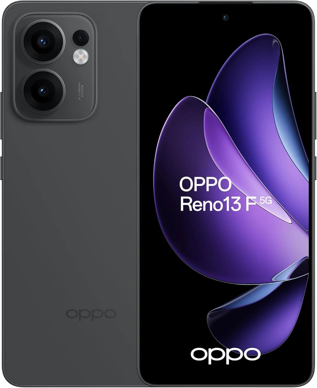 گوشی هوشمند اوپو Reno13 F دو سیم کارت با حافظه داخلی 256 گیگابایت و رم 8 گیگابایت (فقط GSM | بدون CDMA) نسخه بین المللی، آنلاک فابریک 5G (خاکستری گرافیتی)