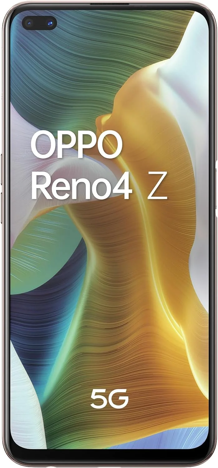 گوشی هوشمند اوپو Reno4 Z 5G، نمایشگر 6.5 اینچی + نرخ نوسازی 120 هرتز، 4 دوربین، 8 گیگابایت رم و 128 گیگابایت حافظه داخلی غیرقابل ارتقا، باتری 4000 میلی آمپر ساعتی، دو سیم کارت، 2020، [نسخه ایتالیایی]، سفید شبنم