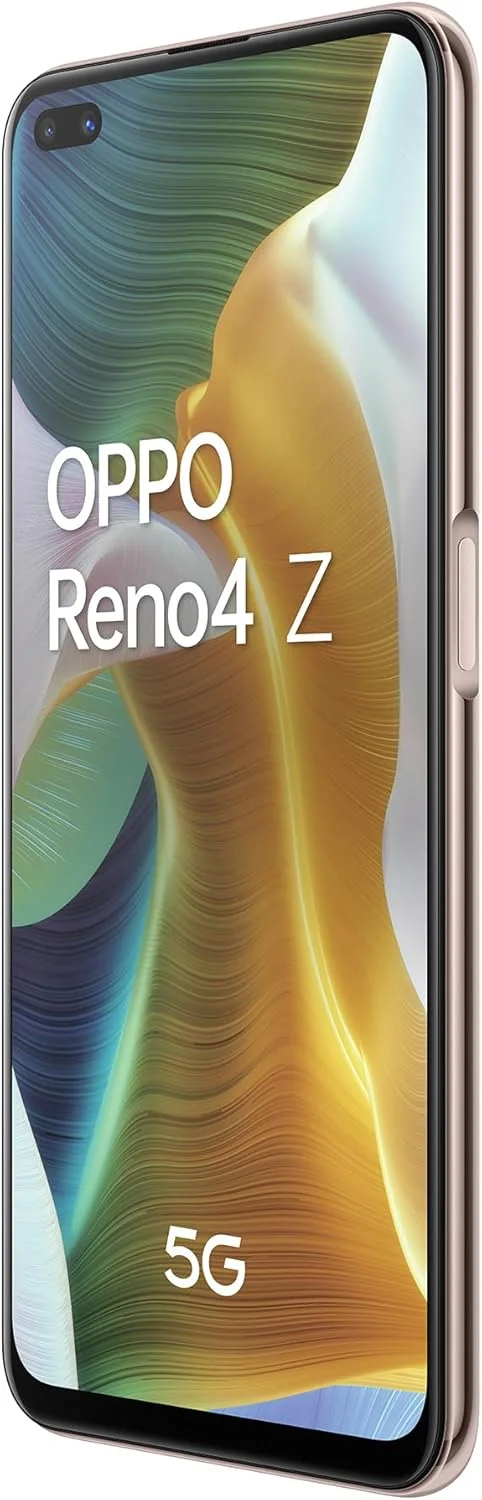 گوشی هوشمند اوپو Reno4 Z 5G، نمایشگر 6.5 اینچی + نرخ نوسازی 120 هرتز، 4 دوربین، 8 گیگابایت رم و 128 گیگابایت حافظه داخلی غیرقابل ارتقا، باتری 4000 میلی آمپر ساعتی، دو سیم کارت، 2020، [نسخه ایتالیایی]، سفید شبنم