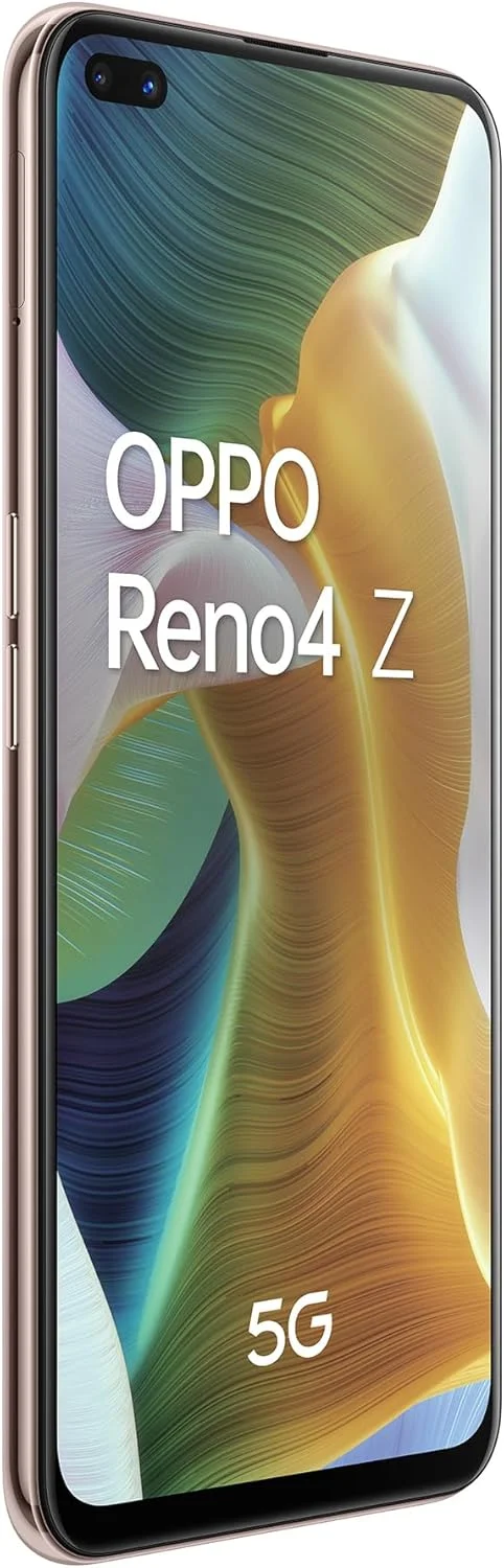 گوشی هوشمند اوپو Reno4 Z 5G، نمایشگر 6.5 اینچی + نرخ نوسازی 120 هرتز، 4 دوربین، 8 گیگابایت رم و 128 گیگابایت حافظه داخلی غیرقابل ارتقا، باتری 4000 میلی آمپر ساعتی، دو سیم کارت، 2020، [نسخه ایتالیایی]، سفید شبنم