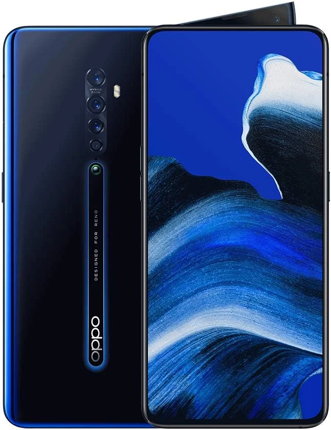 گوشی هوشمند اوپو Reno2 با باتری 4000 میلی آمپر، پردازنده Snapdragon 730، صفحه نمایش 6.5 اینچی، دو سیم کارت، دوربین چهارگانه 48 مگاپیکسلی با زوم 5X و لنز فوق عریض - مشکی درخشان