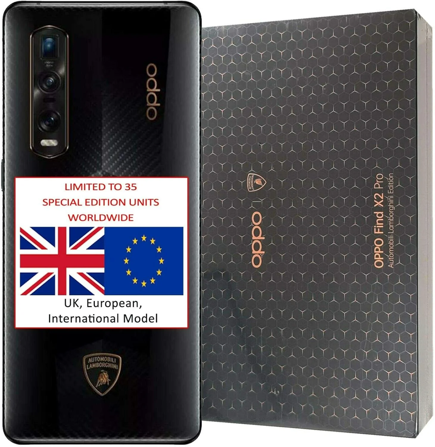 گوشی هوشمند اوپو Find X2 Pro 5G (نسخه Lamborghini Automobile) CPH2025 تک سیم کارت 512 گیگابایت + 12 گیگابایت رم آنلاک شده کارخانه (فیبر کربن مشکی) - نسخه بین المللی