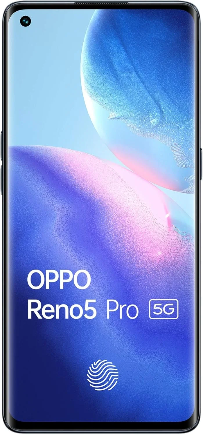 گوشی موبایل اوپو Reno5 Pro 5G دو سیم کارت 128 گیگابایت حافظه داخلی + 8 گیگابایت رم (فقط GSM | بدون CDMA) نسخه بین المللی، آنلاک فکتوری 5G (مشکی ستاره ای)