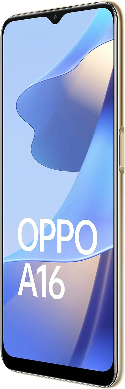 گوشی موبایل دو سیم کارت اوپو A16 با حافظه داخلی 64 گیگابایت و رم 4 گیگابایت (فقط GSM | بدون CDMA) نسخه بین المللی، آنلاک شده کارخانه ای 4G/LTE (طلایی)