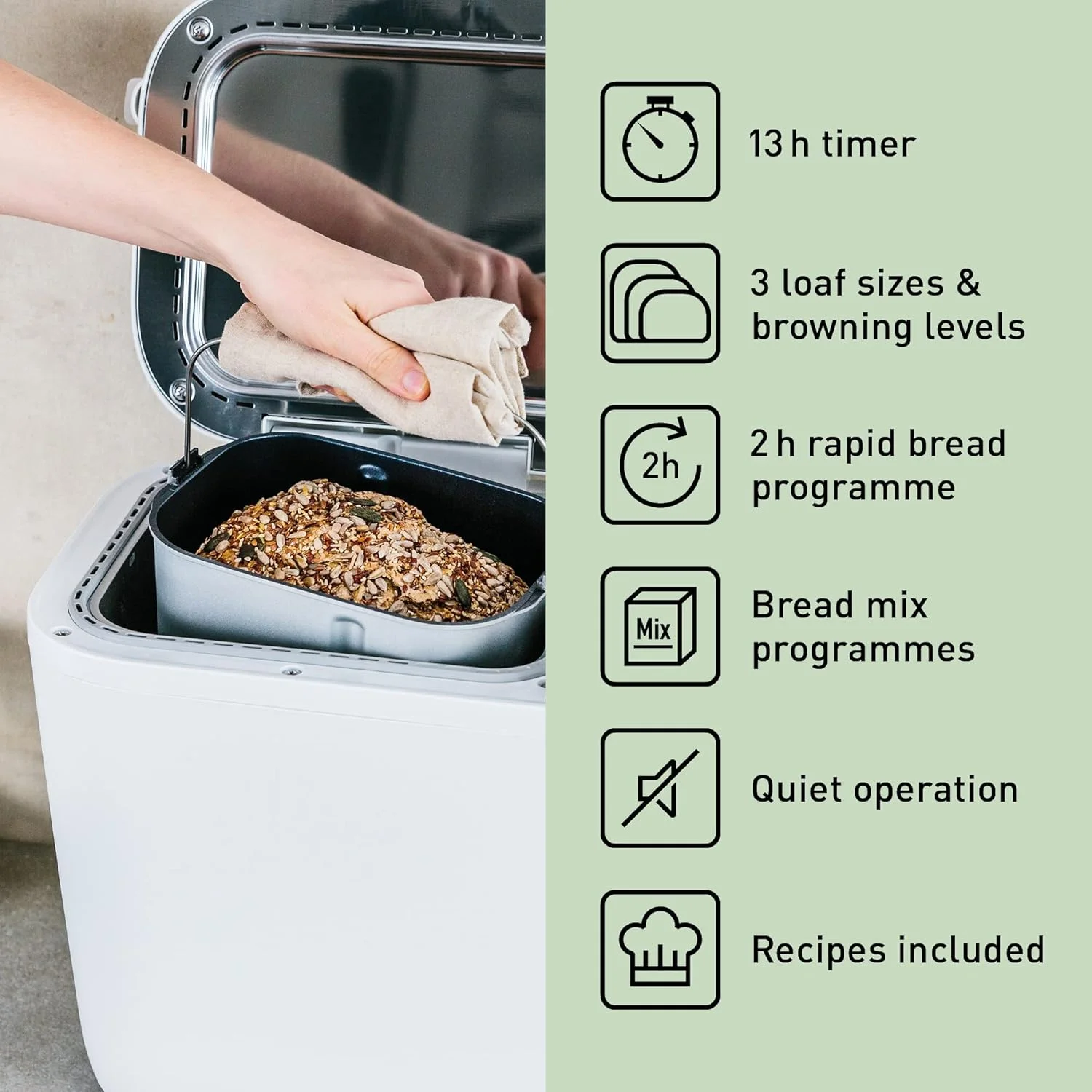 نان ساز اتوماتیک پاناسونیک، 21 برنامه با 4 گزینه بدون گلوتن