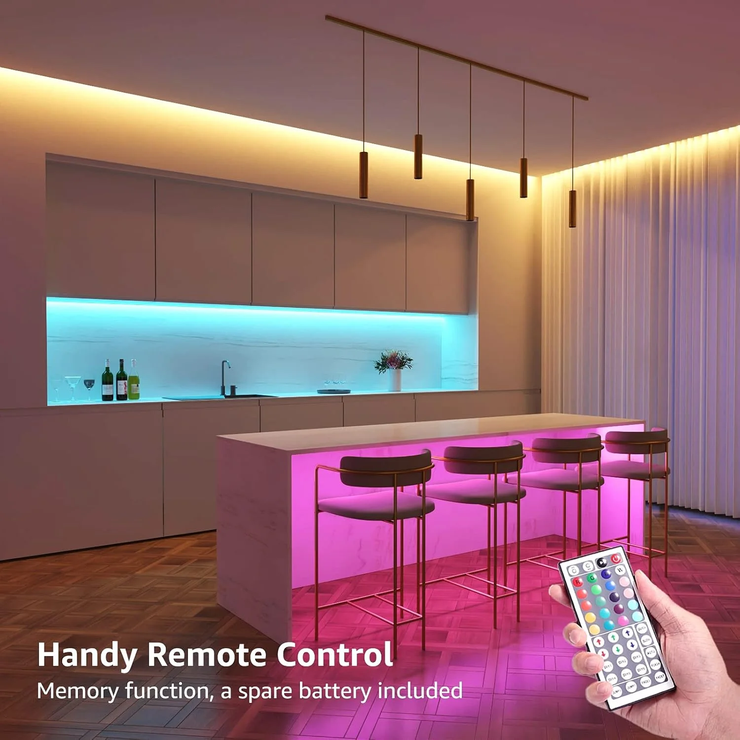 چراغ نواری ال ای دی 10 متری Lepro با ریموت کنترل، دیمر دار، تغییر رنگ RGB، چراغ های ال ای دی چسبی برای اتاق خواب، آشپزخانه، دکوراسیون اتاق (2 x 5 متر، 300 ال ای دی 5050 روشن) چراغ نواری ال ای دی 10 متری Lepro با ریموت کنترل، دیمر دار، تغییر رنگ RGB، چراغ های ال ای دی چسبی برای اتاق خواب، آشپزخانه، دکوراسیون اتاق (2 x 5 متر، 300 ال ای دی 5050 روشن)