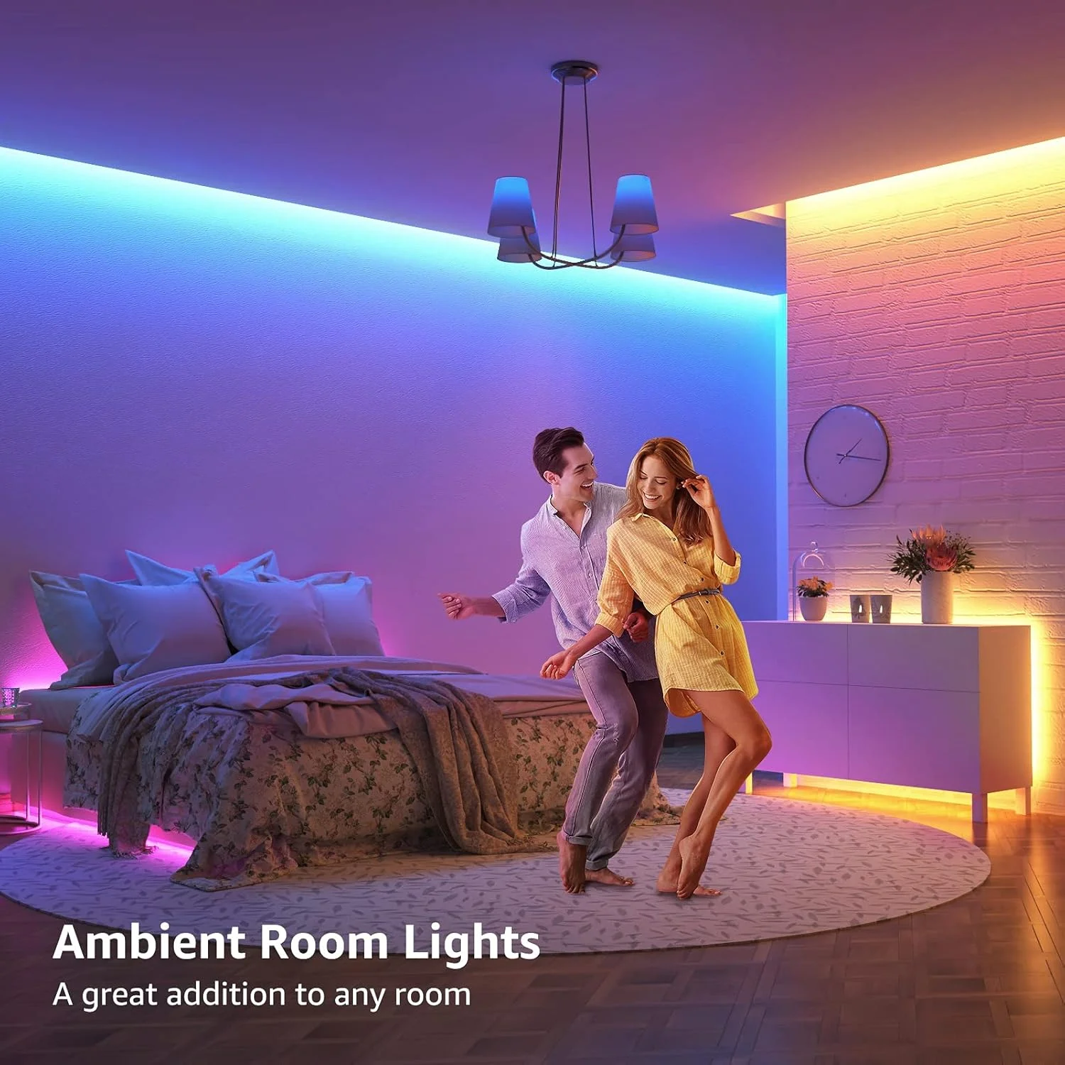 چراغ نواری ال ای دی 10 متری Lepro با ریموت کنترل، دیمر دار، تغییر رنگ RGB، چراغ های ال ای دی چسبی برای اتاق خواب، آشپزخانه، دکوراسیون اتاق (2 x 5 متر، 300 ال ای دی 5050 روشن) چراغ نواری ال ای دی 10 متری Lepro با ریموت کنترل، دیمر دار، تغییر رنگ RGB، چراغ های ال ای دی چسبی برای اتاق خواب، آشپزخانه، دکوراسیون اتاق (2 x 5 متر، 300 ال ای دی 5050 روشن)