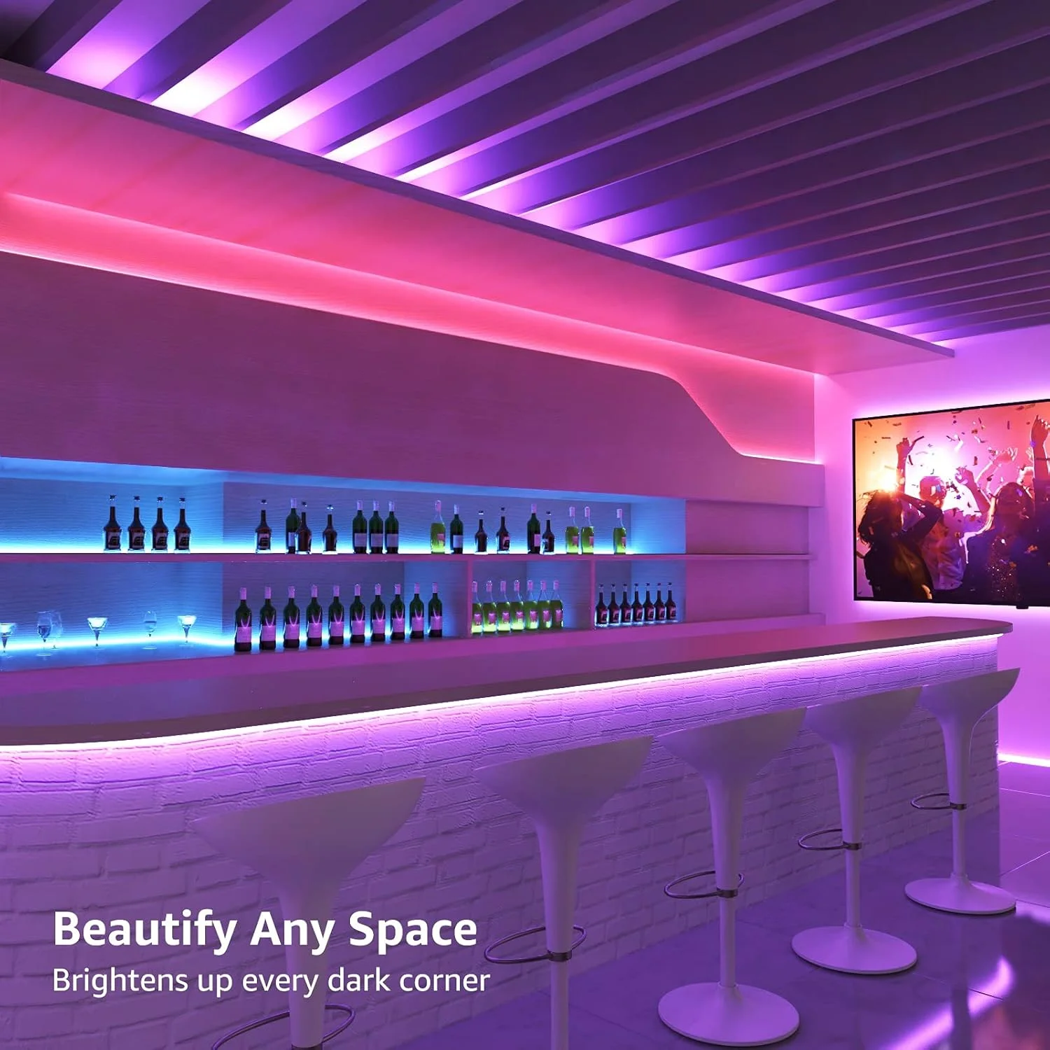 چراغ نواری ال ای دی 10 متری Lepro با ریموت کنترل، دیمر دار، تغییر رنگ RGB، چراغ های ال ای دی چسبی برای اتاق خواب، آشپزخانه، دکوراسیون اتاق (2 x 5 متر، 300 ال ای دی 5050 روشن) چراغ نواری ال ای دی 10 متری Lepro با ریموت کنترل، دیمر دار، تغییر رنگ RGB، چراغ های ال ای دی چسبی برای اتاق خواب، آشپزخانه، دکوراسیون اتاق (2 x 5 متر، 300 ال ای دی 5050 روشن)