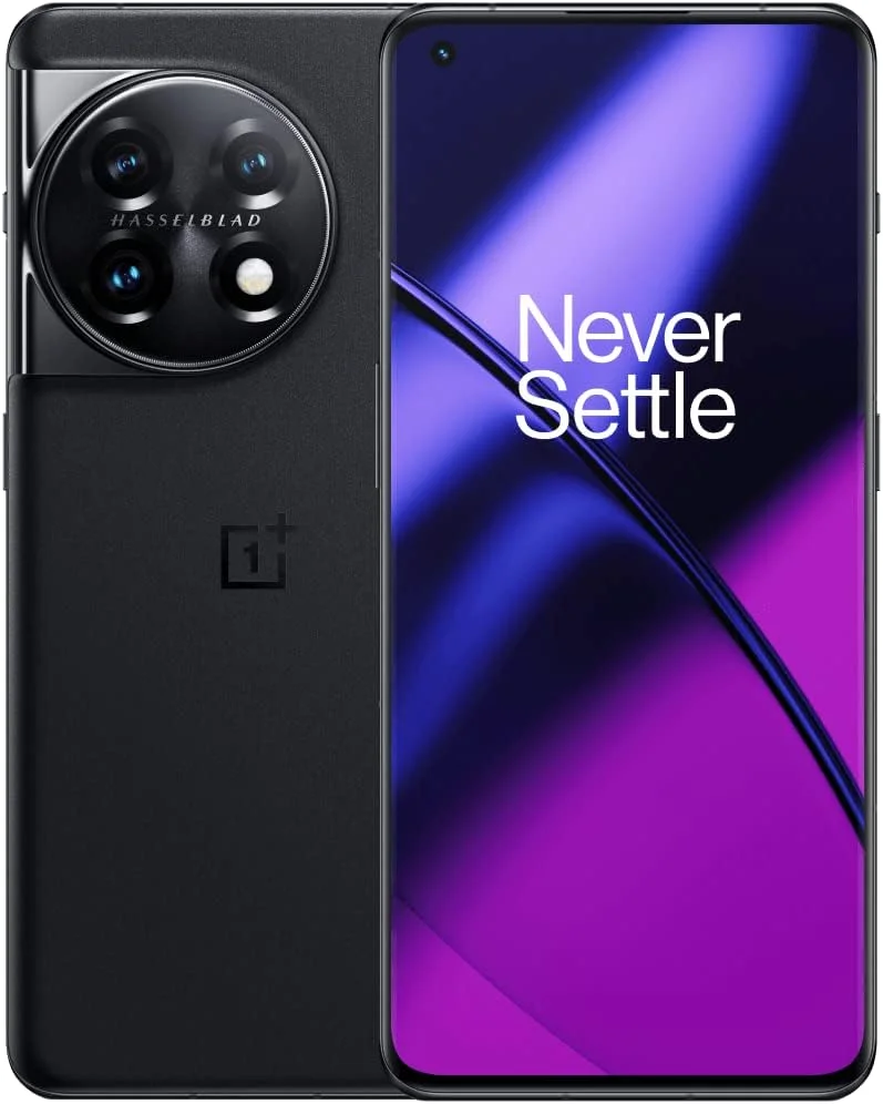 گوشی هوشمند OnePlus 11 5G (نسخه انگلستان) با 8 گیگابایت رم و 128 گیگابایت حافظه داخلی، دوربین هاسلبلاد نسل سوم برای موبایل - مشکی تیتانیومی [نسخه انگلستان، بدون سیم کارت]