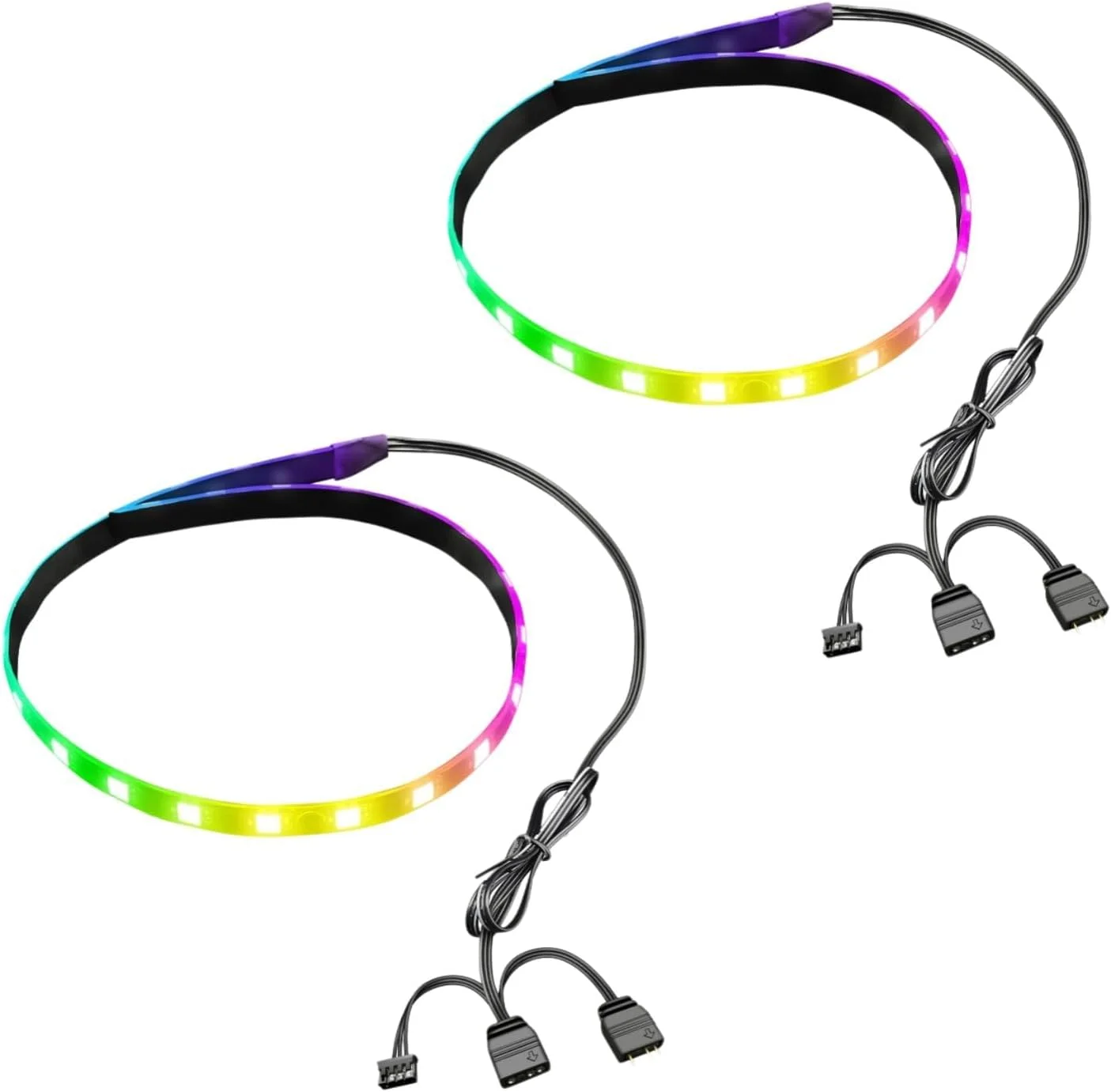 نوار نور ال ای دی RGB آدرس پذیر مغناطیسی برای کیس کامپیوتر، نوار ARGB 15.7 اینچی 5 ولت با 365 جلوه نوری قابل تنظیم، سازگار با Aura Sync، نصب آسان مغناطیسی