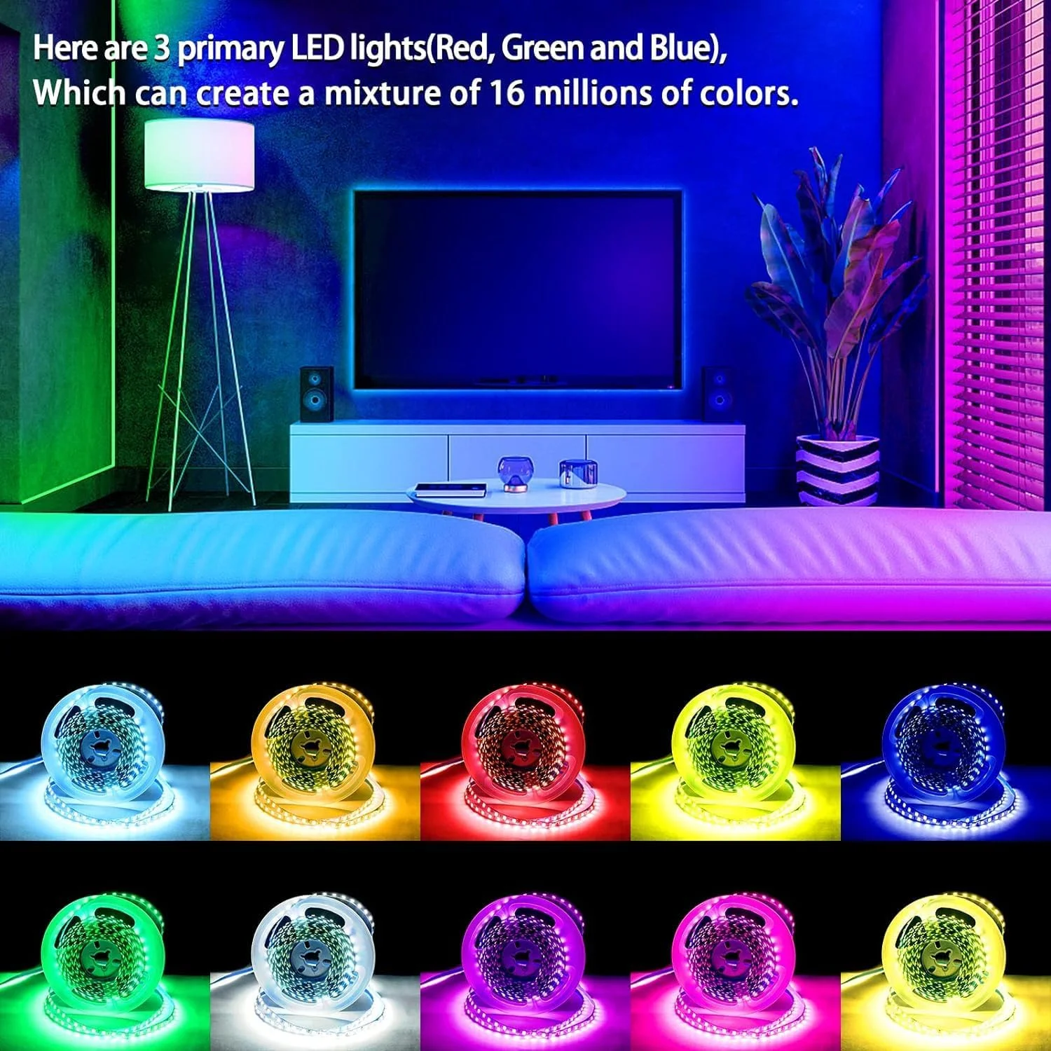 نوار چراغ LED، نوار چراغ LED USB 5 متری، نوار چراغ LED RGB ضد آب IP65 با قابلیت تغییر رنگ با ریموت، تایمر، حالت موسیقی برای تلویزیون، اتاق خواب، مهمانی نوار چراغ LED، نوار چراغ LED USB 5 متری، نوار چراغ LED RGB ضد آب IP65 با قابلیت تغییر رنگ با ریموت، تایمر، حالت موسیقی برای تلویزیون، اتاق خواب، مهمانی