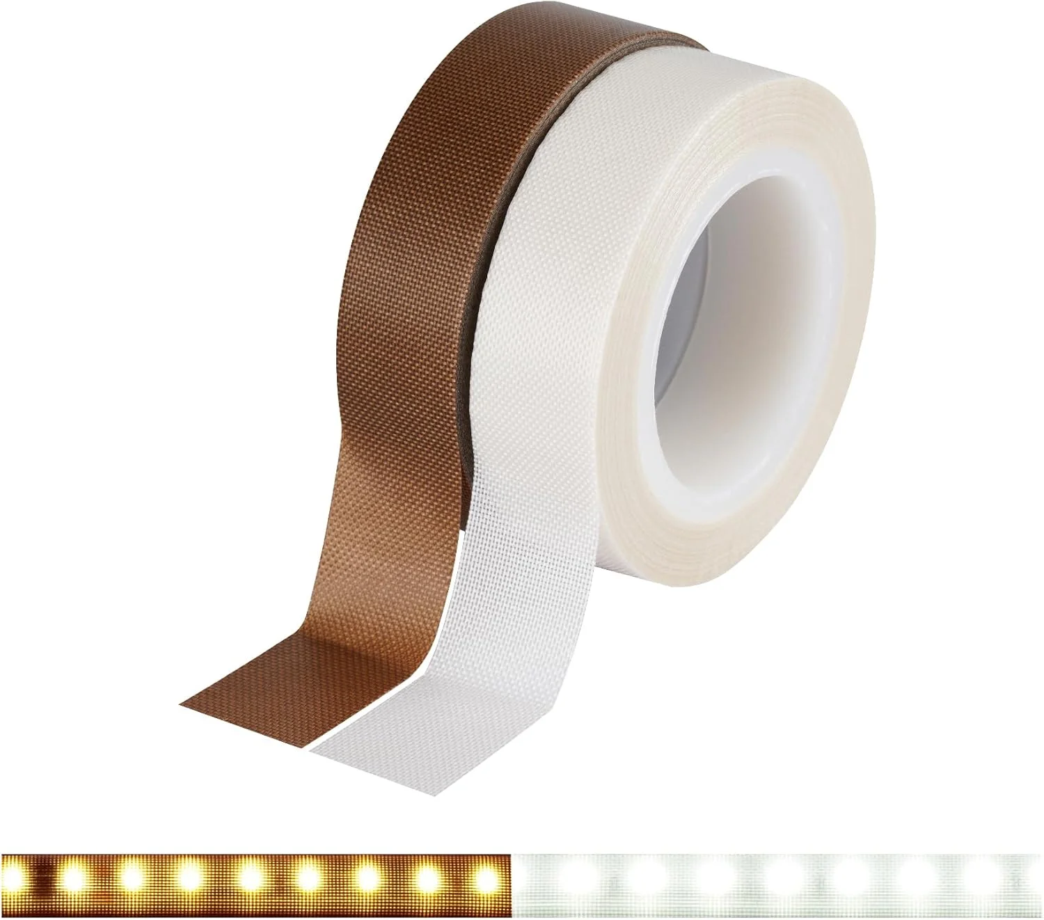 نوار چسب مات کننده نور LED مکینگ 2 عددی، 1.5 سانتی متر × 10 متر، نوار کم نور کننده نور برای نرم کردن نور، سفید و قهوه ای