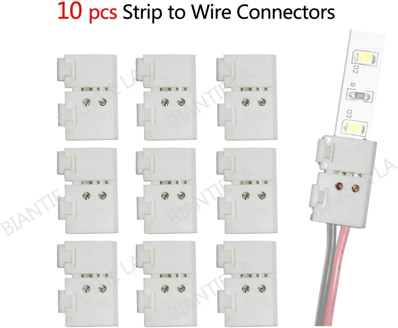 اتصال دهنده نوار LED مسترون 3528 2835 2 پین 8 میلی متری - اتصال سریع بدون لحیم کاری نوار به سیم DIY برای چراغ های نوار LED تک رنگ 12 ولت 24 ولت (بسته 10 عددی) اتصال دهنده نوار LED مسترون 3528 2835 2 پین 8 میلی متری - اتصال سریع بدون لحیم کاری نوار به سیم DIY برای چراغ های نوار LED تک رنگ 12 ولت 24 ولت (بسته 10 عددی)