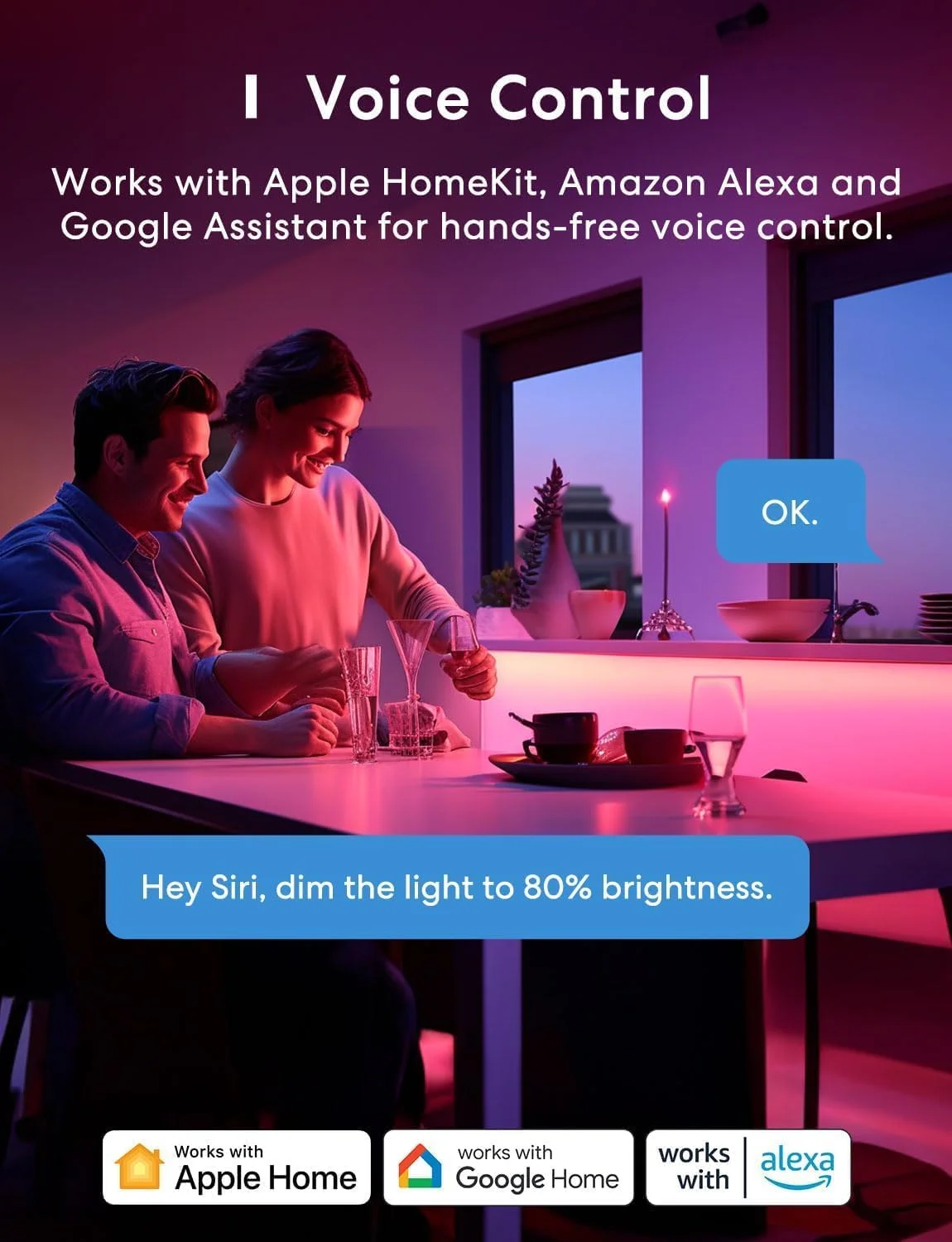 نوار نور ال ای دی مروس - نوار نور ال ای دی 5 متری سازگار با Apple HomeKit Siri Alexa، کنترل صوتی و کنترل از راه دور، نوارهای ال ای دی تغییر رنگ RGBWW برای خانه، اتاق خواب نوار نور ال ای دی مروس - نوار نور ال ای دی 5 متری سازگار با Apple HomeKit Siri Alexa، کنترل صوتی و کنترل از راه دور، نوارهای ال ای دی تغییر رنگ RGBWW برای خانه، اتاق خواب