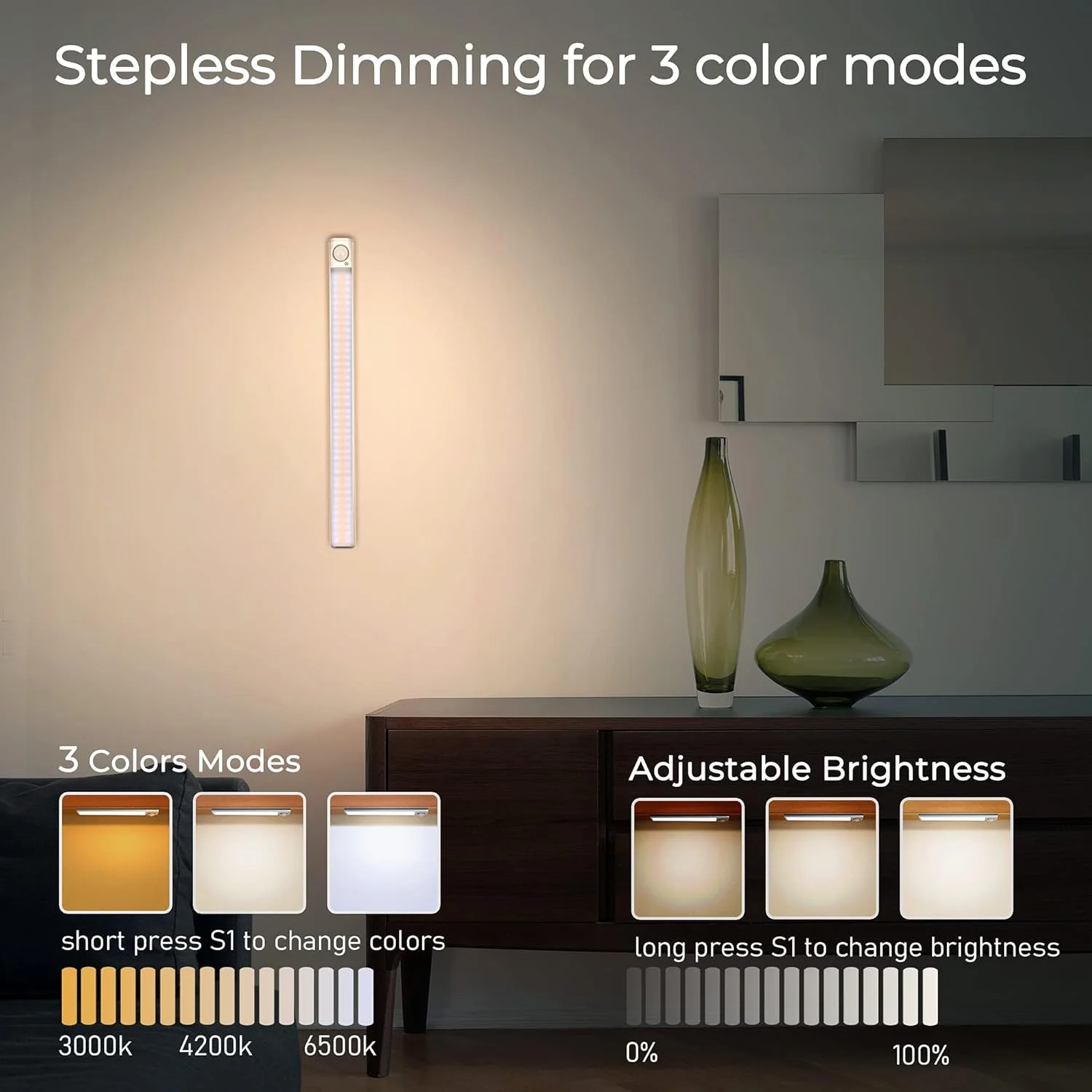 چراغ کابینتی شارژی 160LED MERTTURM، چراغ کمدی حسگر حرکتی بی سیم، باتری 1800mAh با کم نور شدن پله ای، نصب مغناطیسی برای کمد لباس، کابینت، کنار، آشپزخانه چراغ کابینتی شارژی 160LED MERTTURM، چراغ کمدی حسگر حرکتی بی سیم، باتری 1800mAh با کم نور شدن پله ای، نصب مغناطیسی برای کمد لباس، کابینت، کنار، آشپزخانه