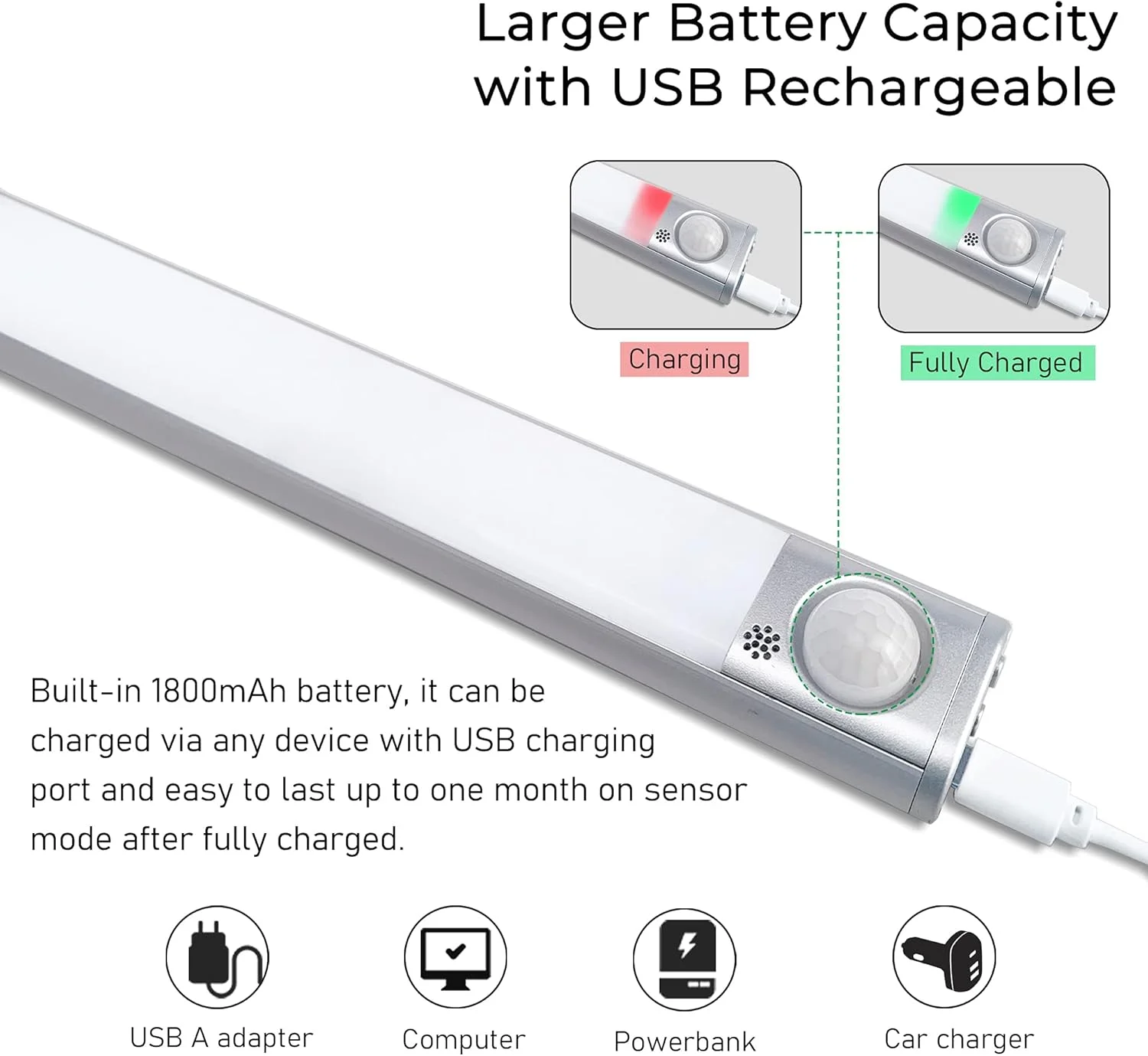 چراغ کابینتی شارژی 160LED MERTTURM، چراغ کمدی حسگر حرکتی بی سیم، باتری 1800mAh با کم نور شدن پله ای، نصب مغناطیسی برای کمد لباس، کابینت، کنار، آشپزخانه چراغ کابینتی شارژی 160LED MERTTURM، چراغ کمدی حسگر حرکتی بی سیم، باتری 1800mAh با کم نور شدن پله ای، نصب مغناطیسی برای کمد لباس، کابینت، کنار، آشپزخانه