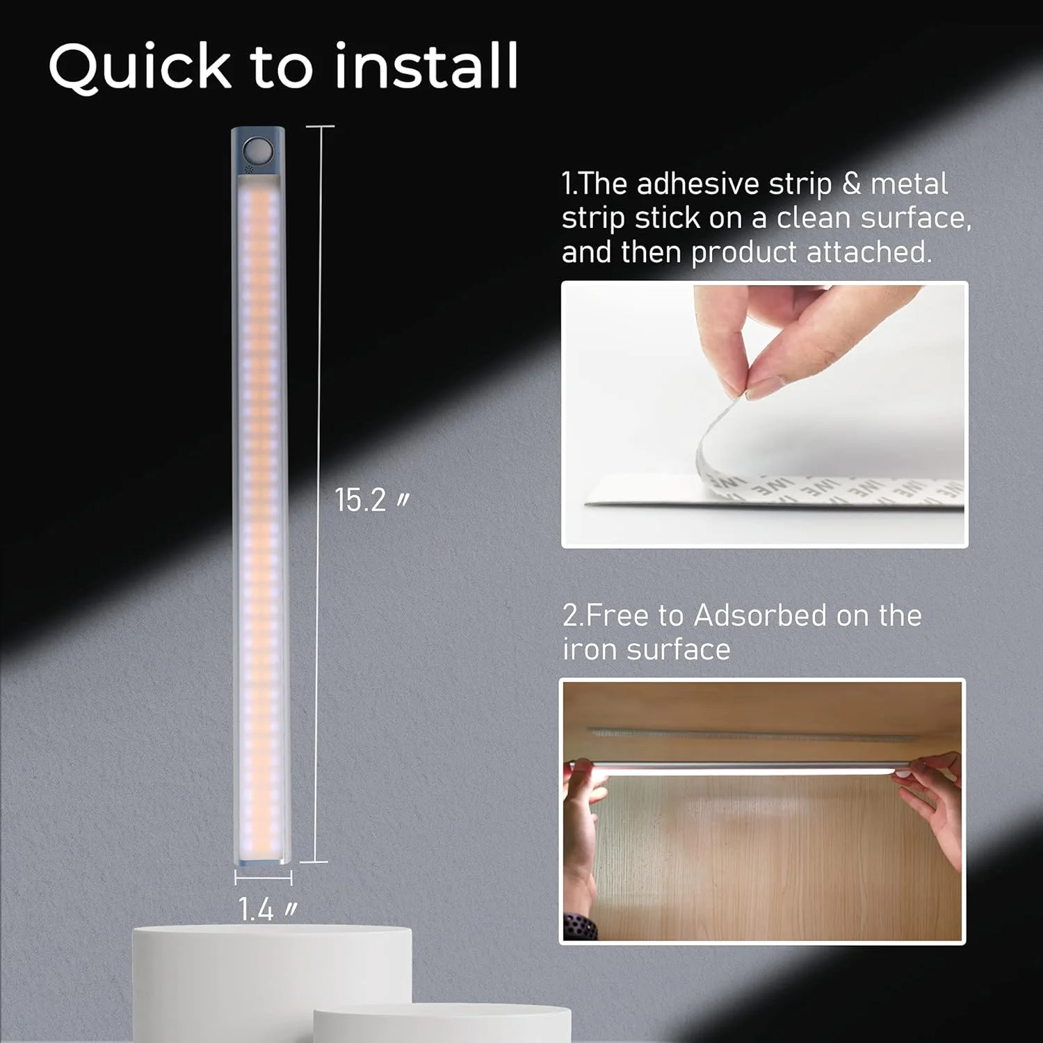 چراغ کابینتی شارژی 160LED MERTTURM، چراغ کمدی حسگر حرکتی بی سیم، باتری 1800mAh با کم نور شدن پله ای، نصب مغناطیسی برای کمد لباس، کابینت، کنار، آشپزخانه چراغ کابینتی شارژی 160LED MERTTURM، چراغ کمدی حسگر حرکتی بی سیم، باتری 1800mAh با کم نور شدن پله ای، نصب مغناطیسی برای کمد لباس، کابینت، کنار، آشپزخانه