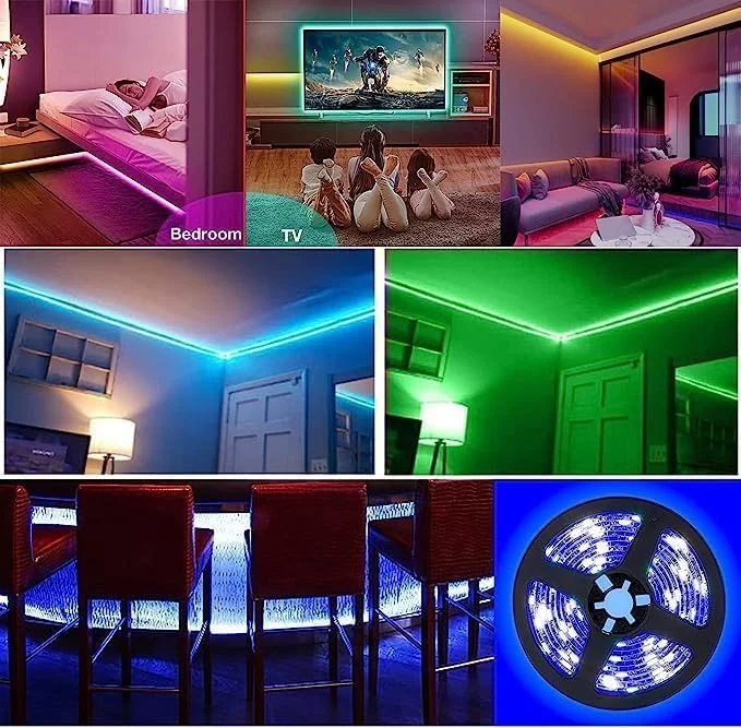 نوار چراغ ال ای دی USB میرفا 5 متری، چراغ ال ای دی RGB هوشمند SMD 5050 با حالت موسیقی ریموت دار، تنظیم تایمر برای آشپزخانه، کامپیوتر، تلویزیون، اتاق خواب، کمد، هدیه نوار چراغ ال ای دی USB میرفا 5 متری، چراغ ال ای دی RGB هوشمند SMD 5050 با حالت موسیقی ریموت دار، تنظیم تایمر برای آشپزخانه، کامپیوتر، تلویزیون، اتاق خواب، کمد، هدیه