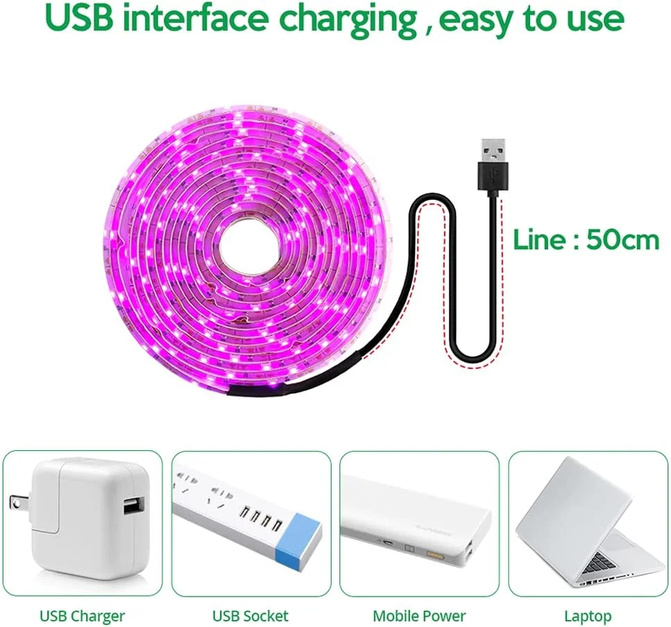 نوار ال ای دی رشد گیاه Morelian با طیف کامل، نوار چراغ رشد USB 5 متری 2835 SMD DC5V LED Phyto Tape برای گیاهان دانه، گل ها، گلخانه ها، سبزیجات داخلی، جوانه زنی گل، فیتولامپی نوار ال ای دی رشد گیاه Morelian با طیف کامل، نوار چراغ رشد USB 5 متری 2835 SMD DC5V LED Phyto Tape برای گیاهان دانه، گل ها، گلخانه ها، سبزیجات داخلی، جوانه زنی گل، فیتولامپی