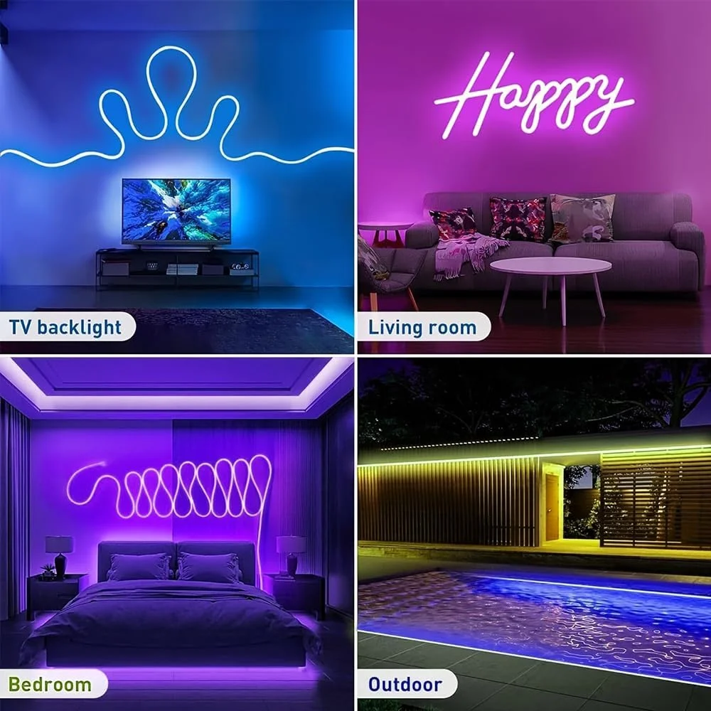 نوار نئون RGB مودی لایف، 5 متری - تغذیه از طریق USB، همگام سازی با موسیقی، کنترل از راه دور/برنامه، 8+ حالت رنگی، تنظیمات تایمر، طراحی فوق العاده باریک برای تلویزیون، کامپیوتر، دکور اتاق نوار نئون RGB مودی لایف، 5 متری - تغذیه از طریق USB، همگام سازی با موسیقی، کنترل از راه دور/برنامه، 8+ حالت رنگی، تنظیمات تایمر، طراحی فوق العاده باریک برای تلویزیون، کامپیوتر، دکور اتاق