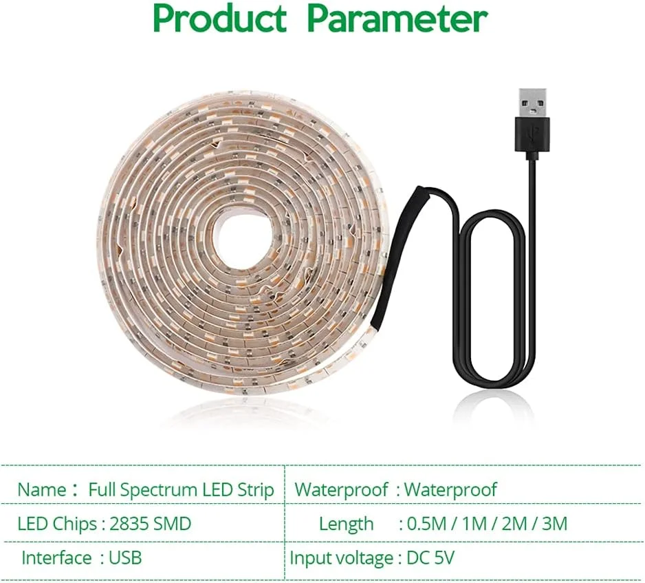 نوار ال ای دی رشد گیاه Morelian با طیف کامل، نوار چراغ رشد USB 5 متری 2835 SMD DC5V LED Phyto Tape برای گیاهان دانه، گل ها، گلخانه ها، سبزیجات داخلی، جوانه زنی گل، فیتولامپی نوار ال ای دی رشد گیاه Morelian با طیف کامل، نوار چراغ رشد USB 5 متری 2835 SMD DC5V LED Phyto Tape برای گیاهان دانه، گل ها، گلخانه ها، سبزیجات داخلی، جوانه زنی گل، فیتولامپی