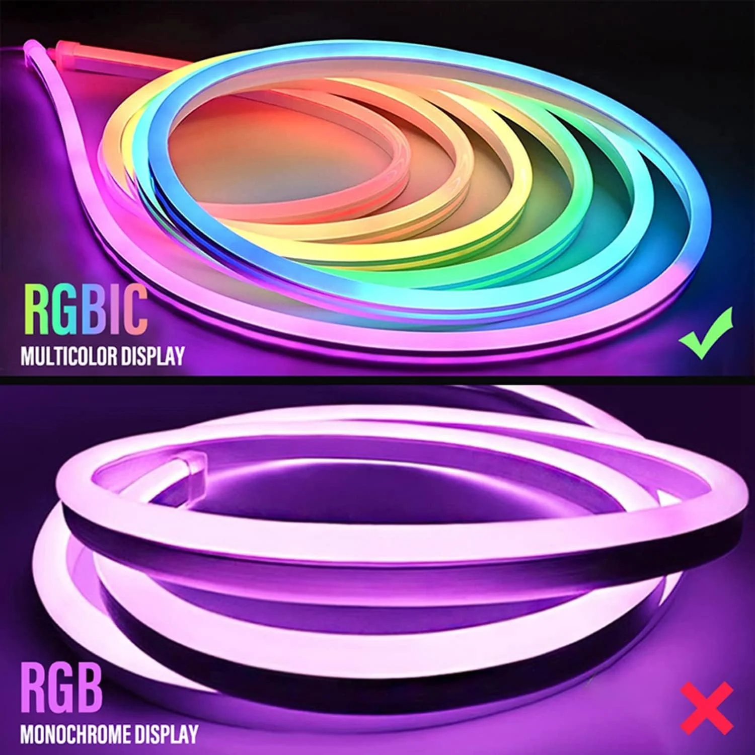 نوار نئون RGB-IC نالاکال با قابلیت همگام سازی موسیقی از طریق وای فای، چراغ های طنابی LED DIY با کنترل از راه دور، کنترل برنامه Tuya Smart Life، ضد آب IP68، سازگار با الکسا و دستیار گوگل (3 متر) نوار نئون RGB-IC نالاکال با قابلیت همگام سازی موسیقی از طریق وای فای، چراغ های طنابی LED DIY با کنترل از راه دور، کنترل برنامه Tuya Smart Life، ضد آب IP68، سازگار با الکسا و دستیار گوگل (3 متر)
