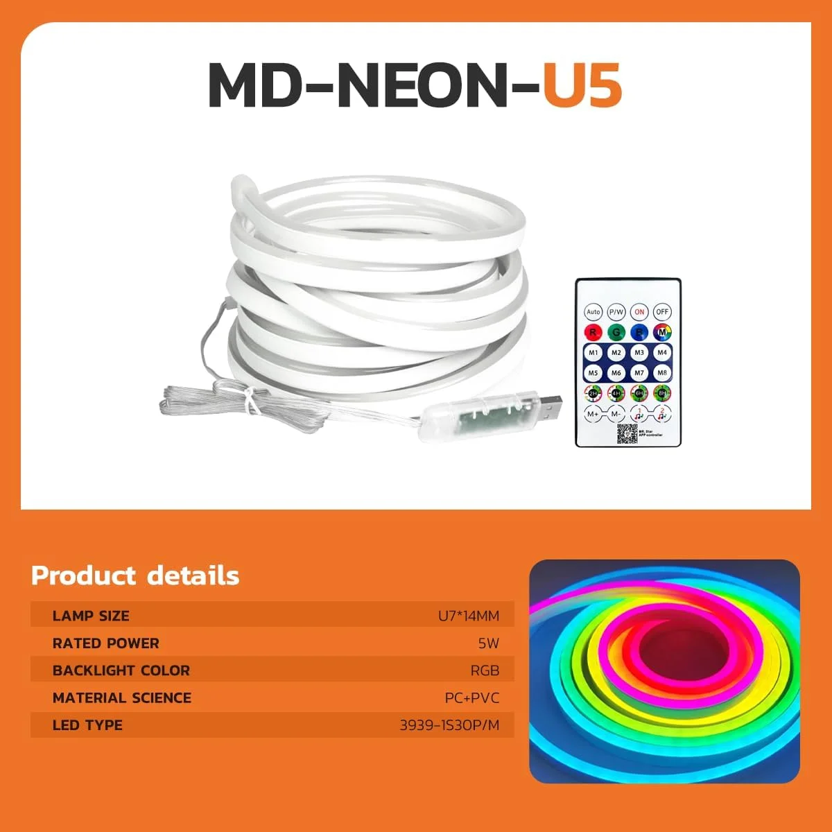 نوار نئون RGB مودی لایف، 5 متری - تغذیه از طریق USB، همگام سازی با موسیقی، کنترل از راه دور/برنامه، 8+ حالت رنگی، تنظیمات تایمر، طراحی فوق العاده باریک برای تلویزیون، کامپیوتر، دکور اتاق نوار نئون RGB مودی لایف، 5 متری - تغذیه از طریق USB، همگام سازی با موسیقی، کنترل از راه دور/برنامه، 8+ حالت رنگی، تنظیمات تایمر، طراحی فوق العاده باریک برای تلویزیون، کامپیوتر، دکور اتاق