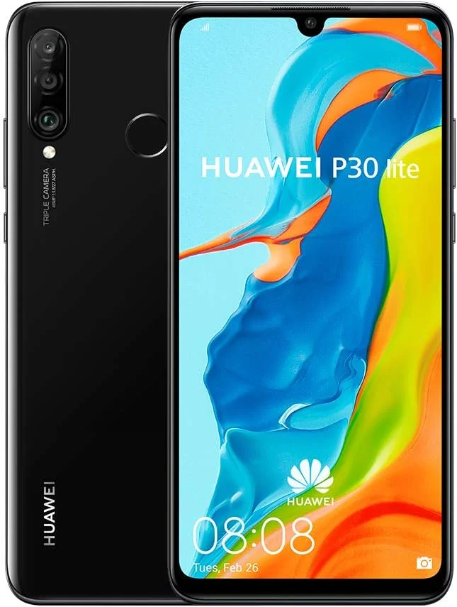 هوآوی P30 Lite (حافظه 128 گیگابایت، رم 4 گیگابایت) صفحه نمایش 6.15 اینچی، دوربین سه گانه هوش مصنوعی، سلفی 32 مگاپیکسلی، دو سیم کارت 4G LTE GSM آنلاک شده کارخانه ای MAR-LX3A - نسخه بین المللی (مشکی نیمه شب)
