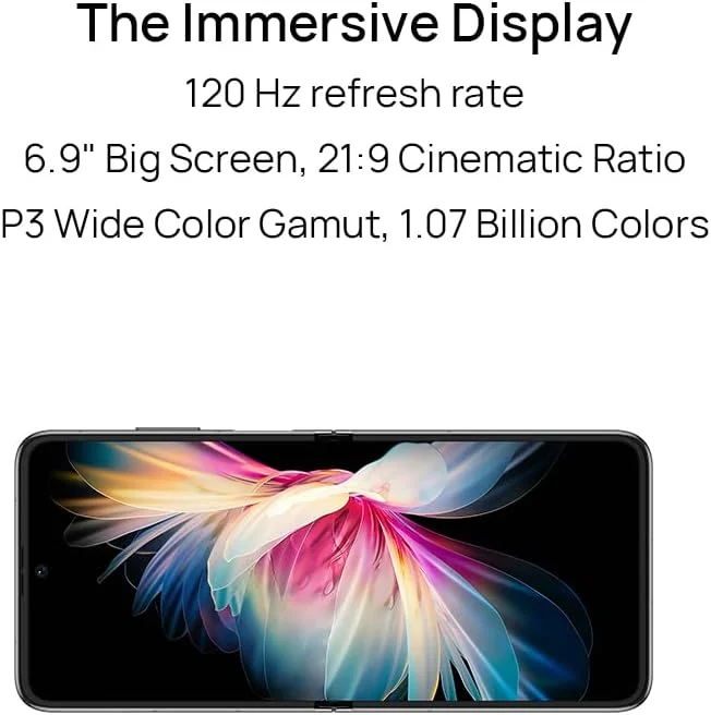 گوشی هوشمند تاشو HUAWEI P50 Pocket، فناوری تصویر فوق طیف، دوربین True-Chroma، نسبت تصویر 21:9 و صفحه نمایش بزرگ 6.9 اینچی، نرخ تازه سازی بالا 120 هرتز، 8+256 گیگابایت، سفید