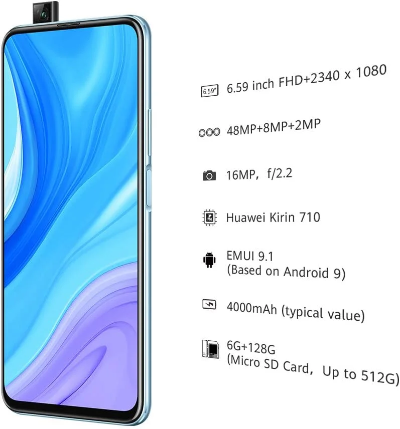 گوشی هوشمند HUAWEI P Smart Pro - حافظه 128 گیگابایت با نمایشگر 6.59 اینچی Ultra FullView، دوربین سه گانه 48 مگاپیکسلی AI، دوربین سلفی پاپ آپ، Kirin 710F، باتری 4000 میلی آمپر ساعتی، 6 گیگابایت رم، دو سیم کارت، Breathing Crystal