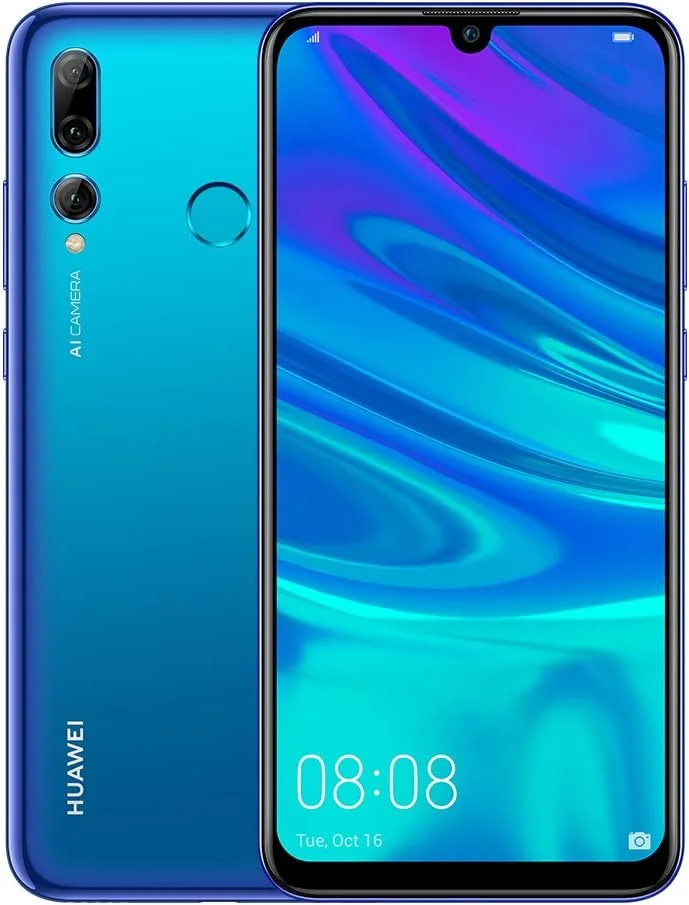 گوشی موبایل هوآوی P Smart+ 2019 با حافظه 64 گیگابایت، صفحه نمایش 6.21 اینچی FHD+ Dewdrop FullView، دوربین سه گانه فوق عریض، اندروید بدون سیم کارت، باتری بزرگ 3400 میلی آمپر، نسخه انگلستان، آبی استارلایت