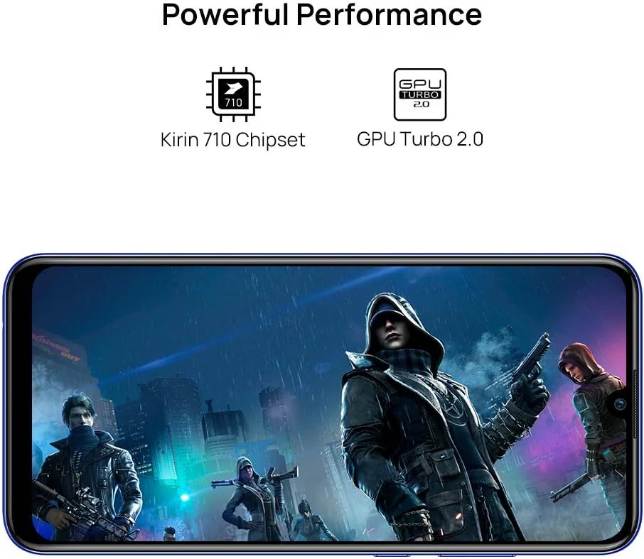 گوشی موبایل هوآوی P Smart+ 2019 با حافظه 64 گیگابایت، صفحه نمایش 6.21 اینچی FHD+ Dewdrop FullView، دوربین سه گانه فوق عریض، اندروید بدون سیم کارت، باتری بزرگ 3400 میلی آمپر، نسخه انگلستان، آبی استارلایت