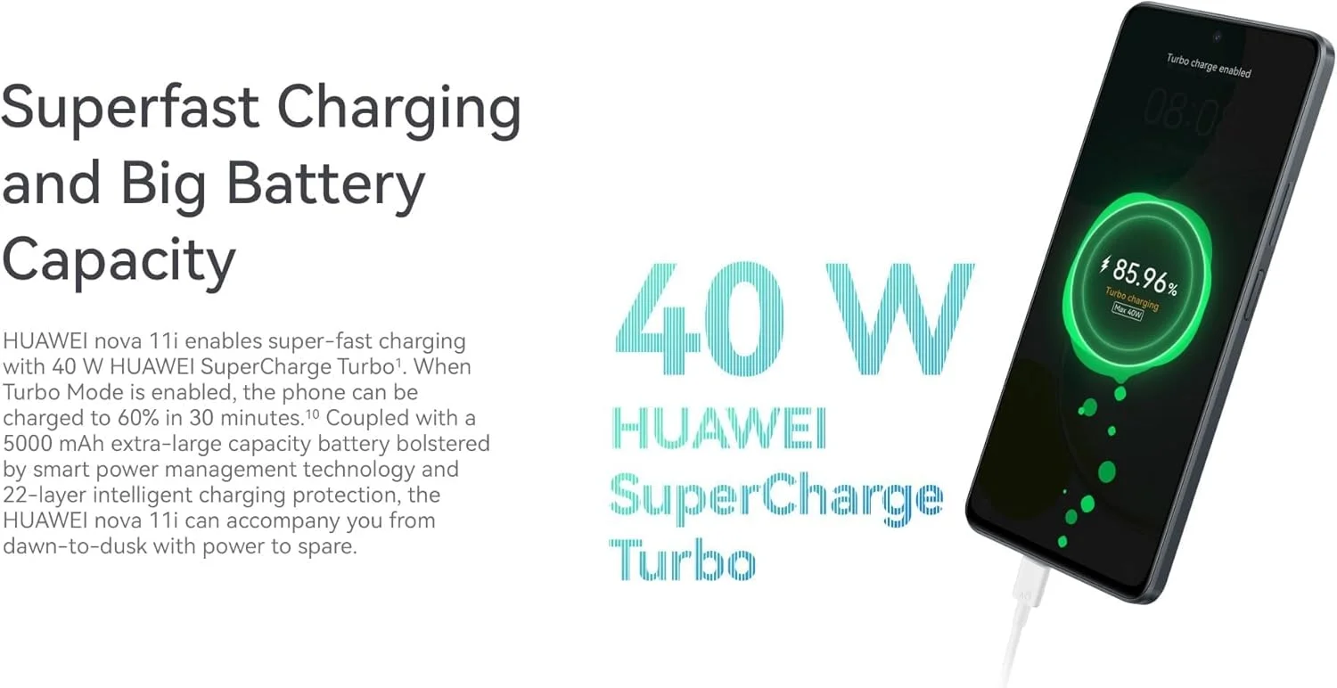 گوشی هوشمند HUAWEI nova 11i، نمایشگر 6.8 اینچی FullView، نسبت صفحه نمایش به بدنه 94.9٪، 8 گیگابایت + 128 گیگابایت، شارژ سریع 40 واتی، باتری 5000 میلی آمپر ساعتی، عکاسی 48 مگاپیکسلی با وضوح بالا، دوربین سلفی 16 مگاپیکسلی، مشکی ستاره ای گوشی هوشمند HUAWEI nova 11i، نمایشگر 6.8 اینچی FullView، نسبت صفحه نمایش به بدنه 94.9٪، 8 گیگابایت + 128 گیگابایت، شارژ سریع 40 واتی، باتری 5000 میلی آمپر ساعتی، عکاسی 48 مگاپیکسلی با وضوح بالا، دوربین سلفی 16 مگاپیکسلی، مشکی ستاره ای
