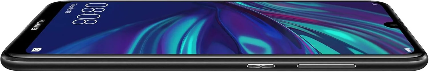 گوشی هوشمند HUAWEI Y7 2019 با حافظه 32 گیگابایت، صفحه نمایش 6.26 اینچی Dewdrop FullView HD+، دوربین دوگانه AI، تلفن همراه اندروید بدون سیم کارت، باتری بزرگ 4000 میلی آمپر ساعتی، نسخه انگلستان، مشکی نیمه شب