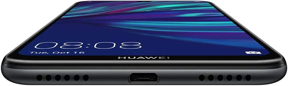 گوشی هوشمند HUAWEI Y7 2019 با حافظه 32 گیگابایت، صفحه نمایش 6.26 اینچی Dewdrop FullView HD+، دوربین دوگانه AI، تلفن همراه اندروید بدون سیم کارت، باتری بزرگ 4000 میلی آمپر ساعتی، نسخه انگلستان، مشکی نیمه شب