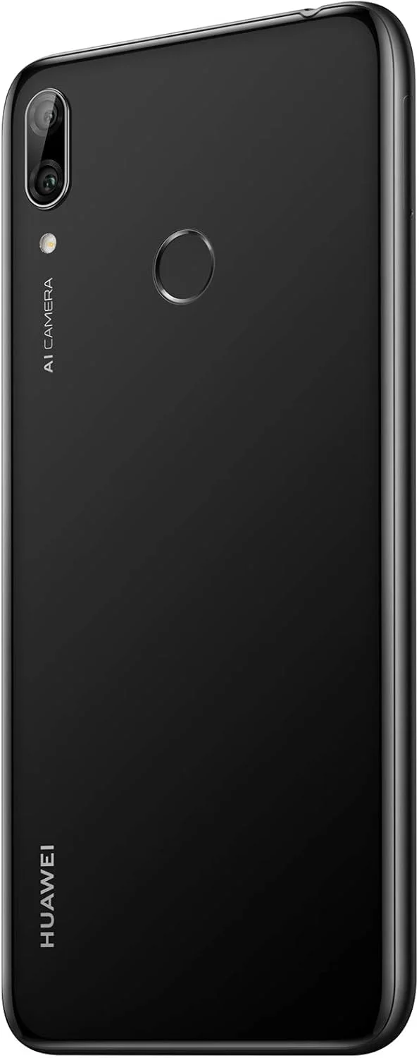 گوشی هوشمند HUAWEI Y7 2019 با حافظه 32 گیگابایت، صفحه نمایش 6.26 اینچی Dewdrop FullView HD+، دوربین دوگانه AI، تلفن همراه اندروید بدون سیم کارت، باتری بزرگ 4000 میلی آمپر ساعتی، نسخه انگلستان، مشکی نیمه شب