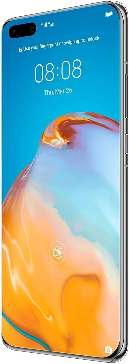 گوشی موبایل هواوی P40 Pro 5G نقره ای یخی 6.58 اینچ 256 گیگابایت 5G دو سیم کارت آنلاک و بدون سیم کارت