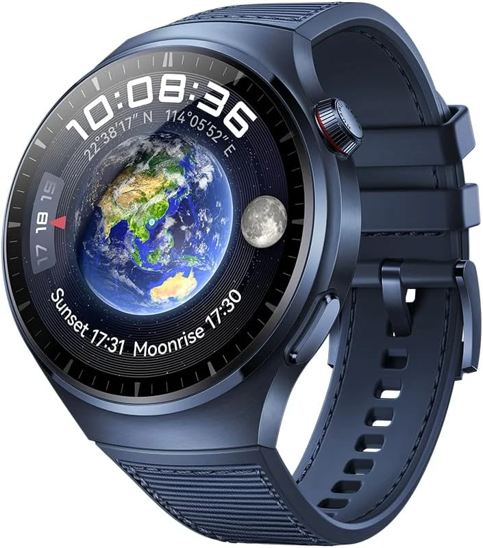 ساعت هوشمند HUAWEI Watch 4 Pro، بدنه آلیاژ تیتانیوم گرید فضایی و کریستال یاقوت کبود، آبی اقیانوسی، تلفن همراه eSIM، سازگار با اندروید و iOS، نسخه آلمانی